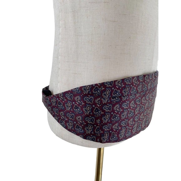 Silk Bow Tie & Cummerbund Set Retro 90s 80s Vintage Designer Robert Stock - Picture 11 of 12